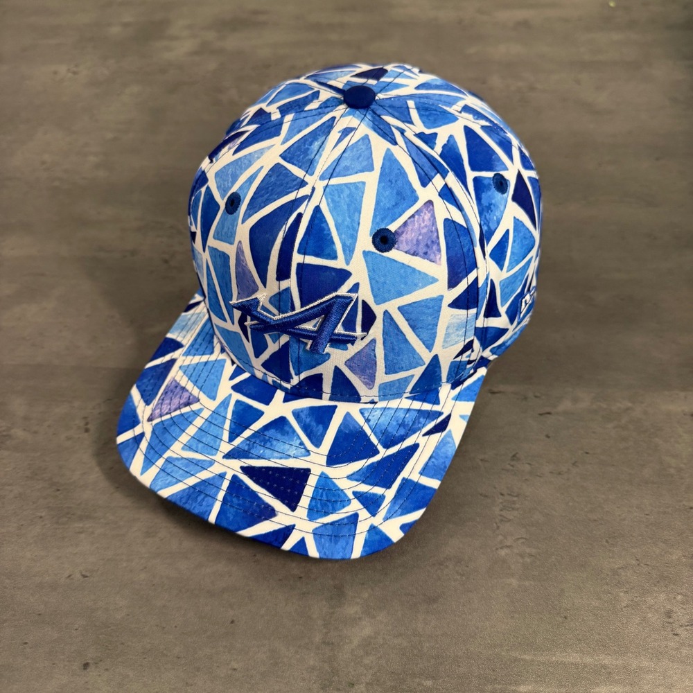 New Era Alpine F1 Snapback Hat Blue White Barcelona Spanish GP 9FIFTY Racing Cap